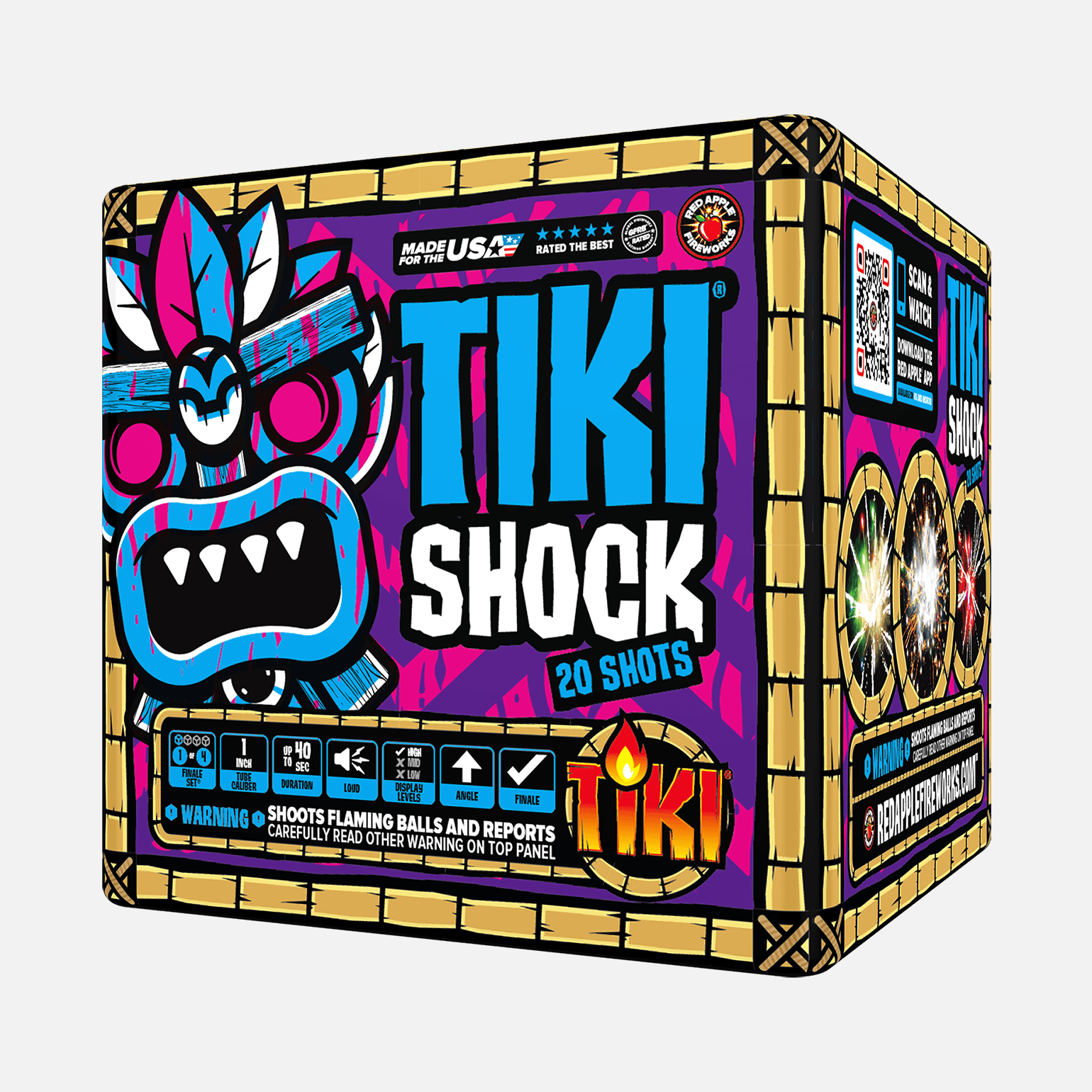 Tiki® Shock! 80 Shot Standard Aerial Finale Set® Standard Finale Sets® (Up to 1200 Grams)