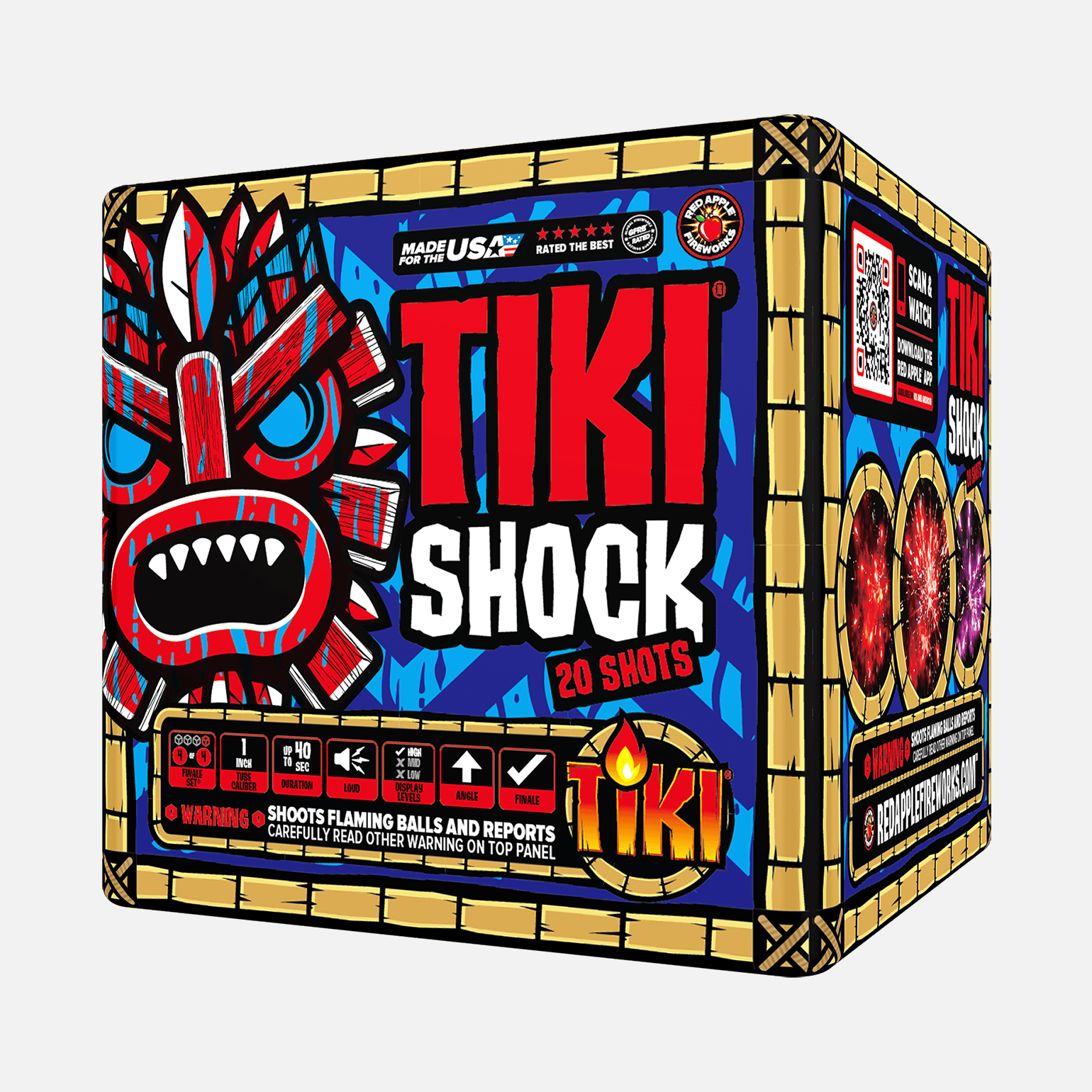 Tiki® Shock! 80 Shot Standard Aerial Finale Set® Standard Finale Sets® (Up to 1200 Grams)