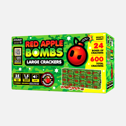 Red Apple® Bombs 25 Shot M-1000 Firecrackers in Box