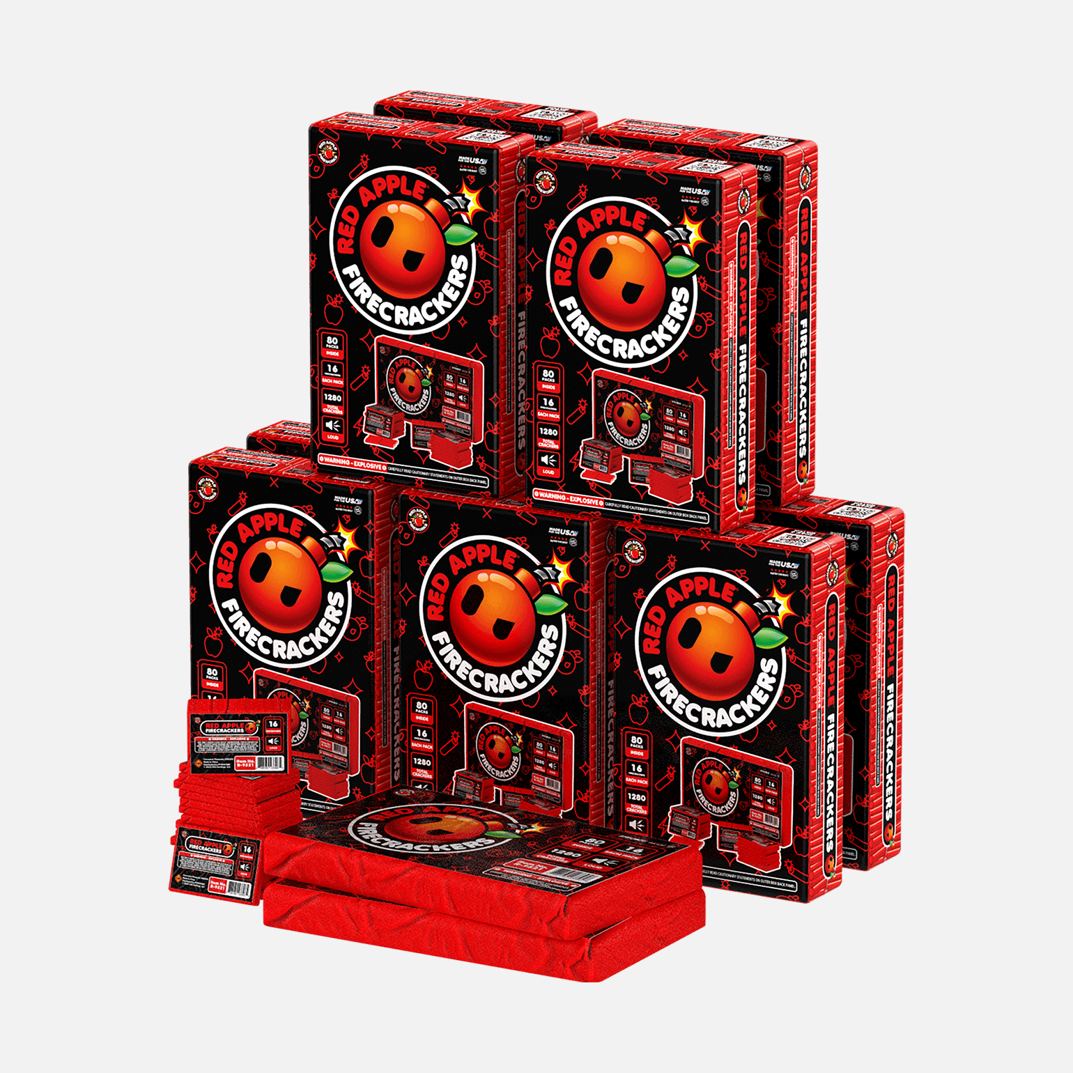 Red Apple® Bombs 16 Shot Full Brick Flash Crackers