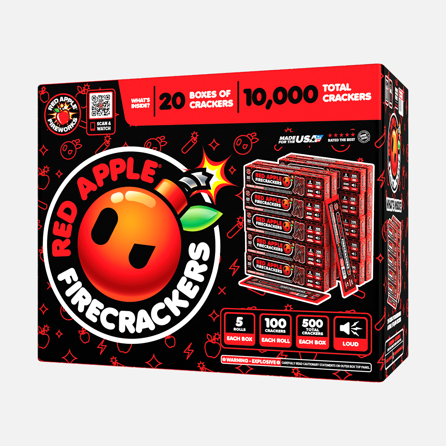 Red Apple® Bombs 100 Strip Flash Crackers