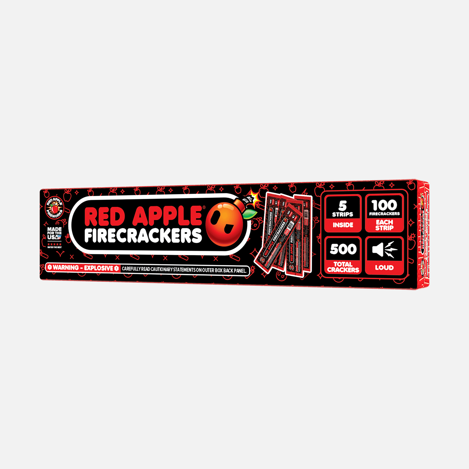 Red Apple® Bombs 100 Strip Flash Crackers Firecracker Rolls and Strips