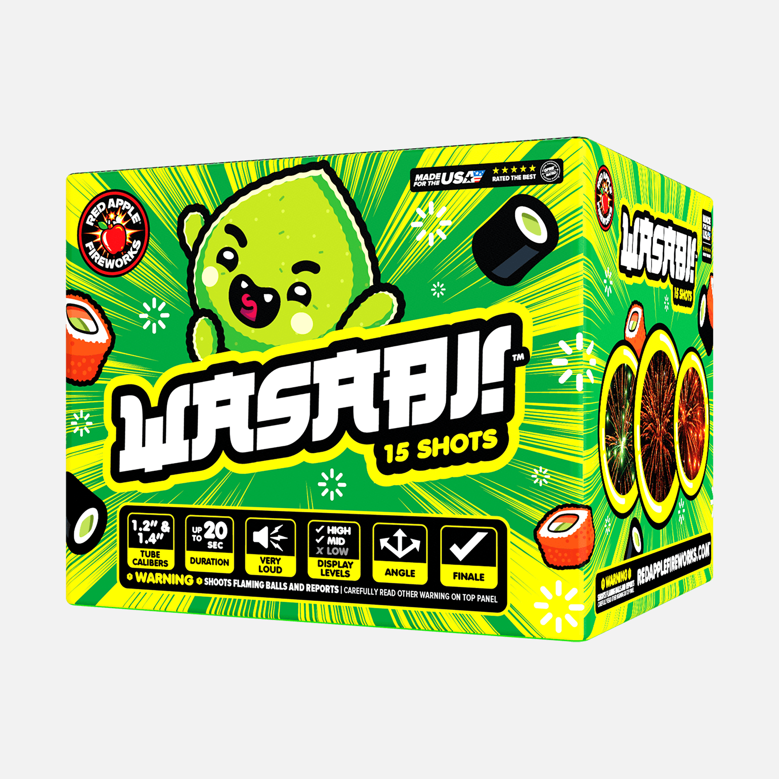 Wasabi!™ 15 Shot XL® Aerials XL® Aerial Cakes (Up to 500 Grams)