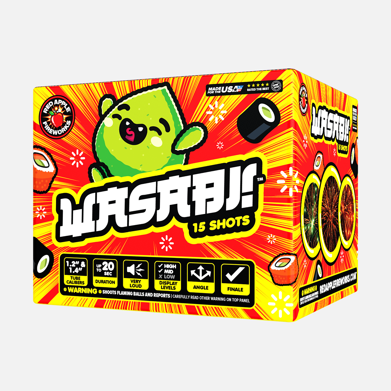 Wasabi!™ 15 Shot XL® Aerials XL® Aerial Cakes (Up to 500 Grams)