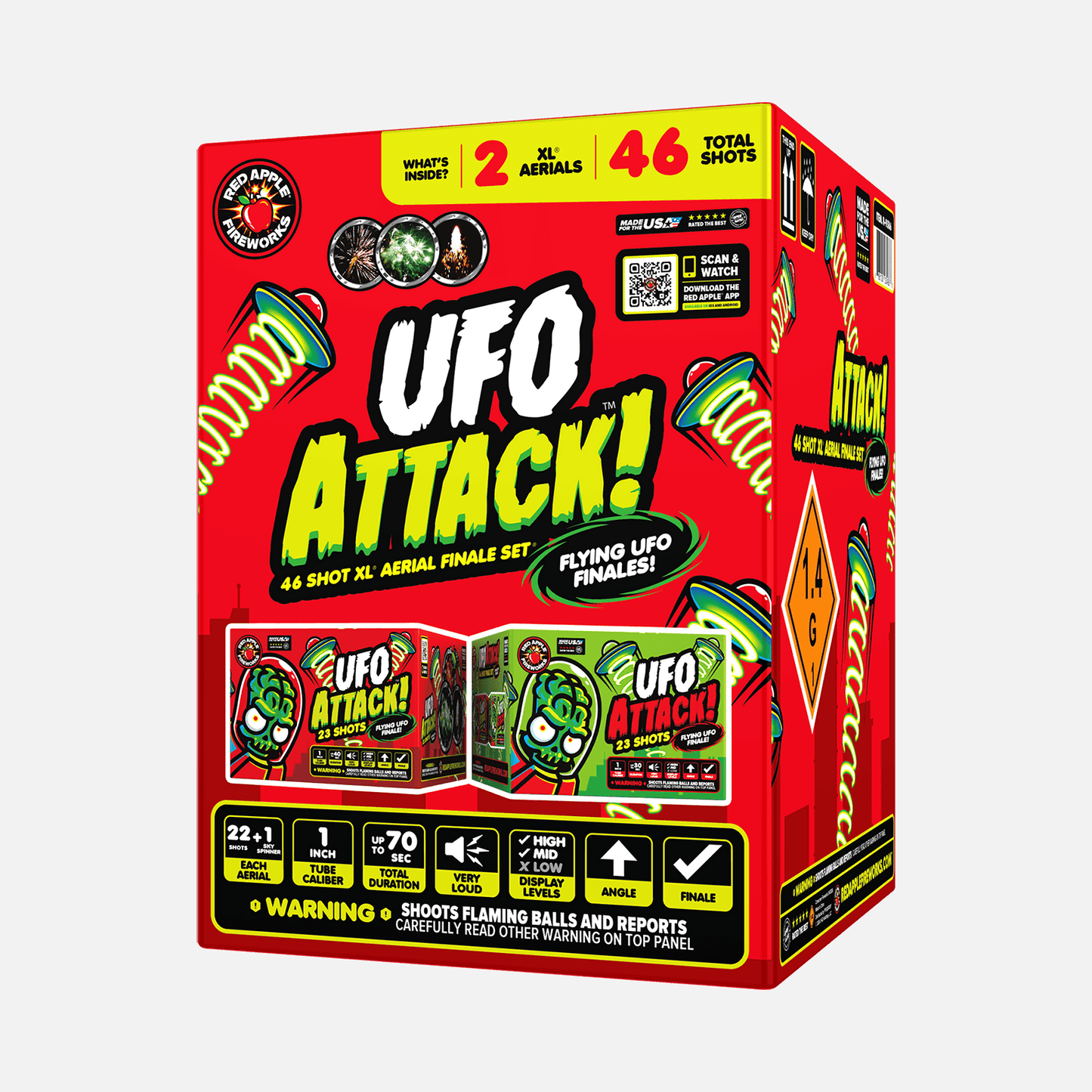 UFO Attack!™ 46 Shot XL® Aerial Finale Set® with Flying UFOs!