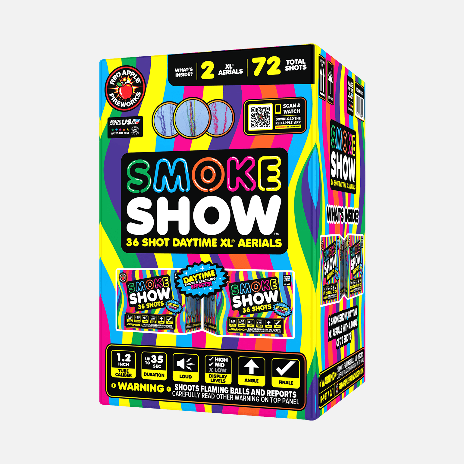 Smokeshow™ 36 Shot Daytime XL® Aerials XL® Aerial Cakes (Up to 500 Grams)