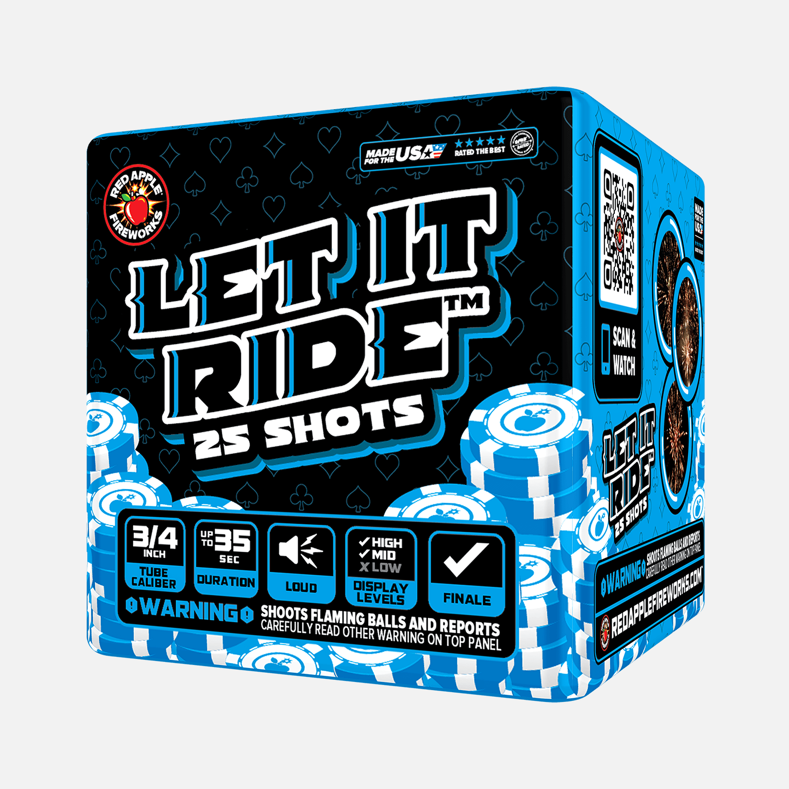 Let it Ride™ 25 Shot Standard Aerials Standard Aerial Cakes (Up to 200 Grams)