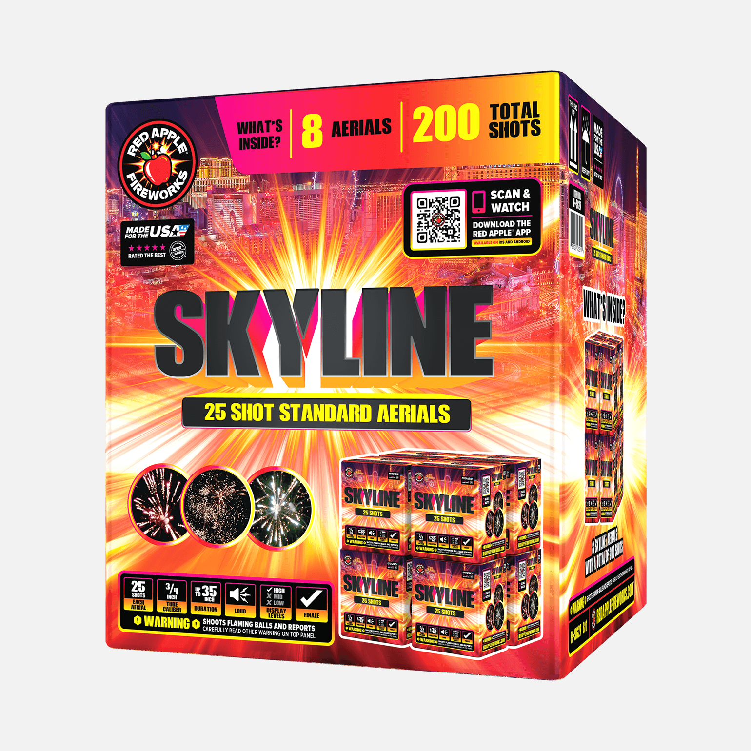 Skyline® 25 Shot Standard Aerials Standard Aerial Cakes (Up to 200 Grams)