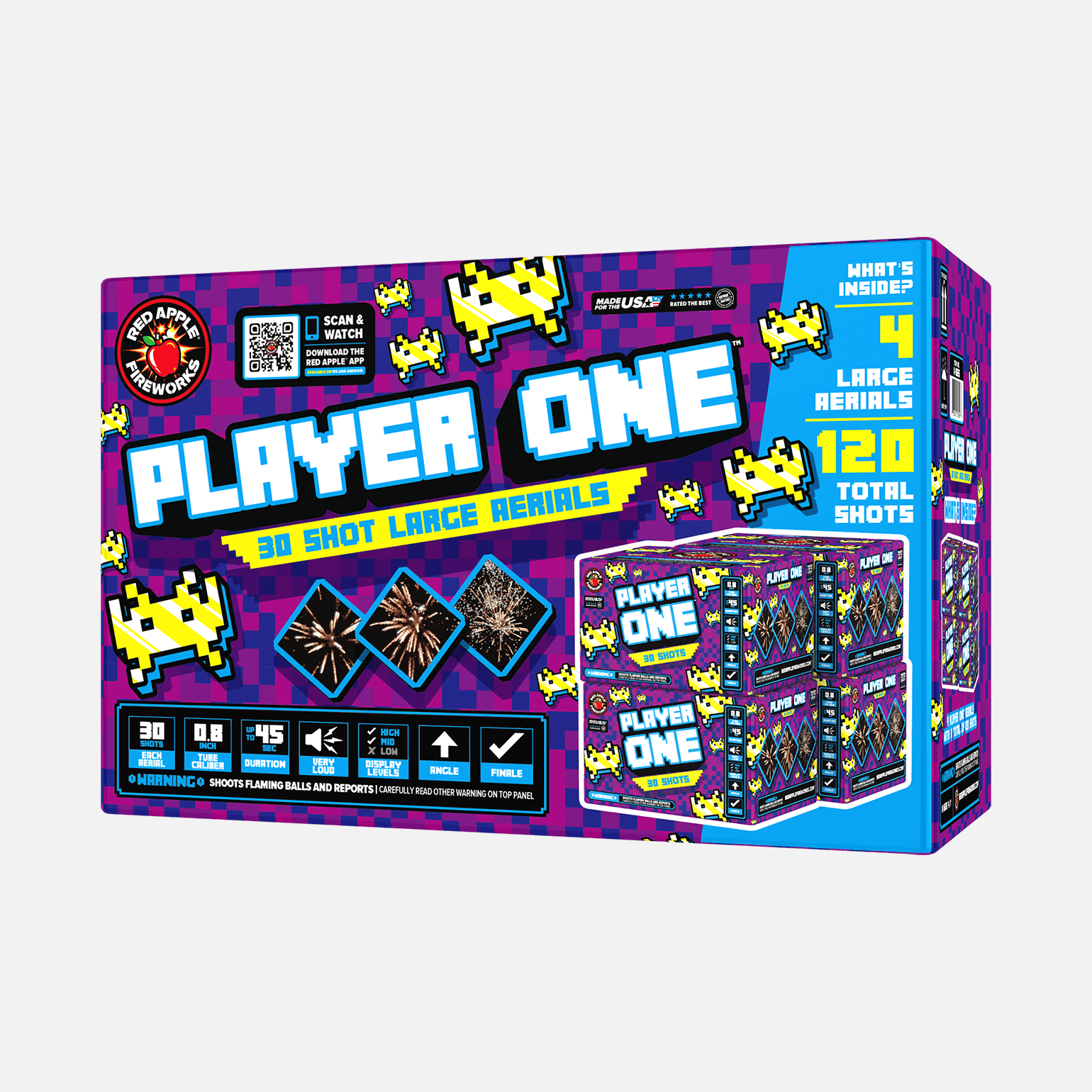 Player One™ 30 Shot Large Aerials Large Aerial Cakes (Up to 350 Grams)