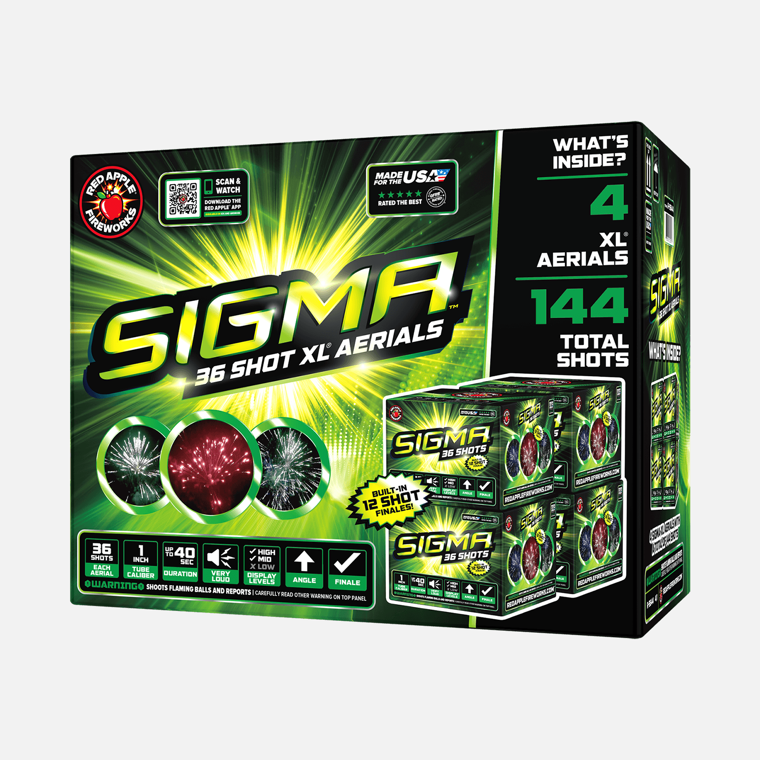 Sigma™ 36 Shot XL® Aerials XL® Aerial Cakes (Up to 500 Grams)