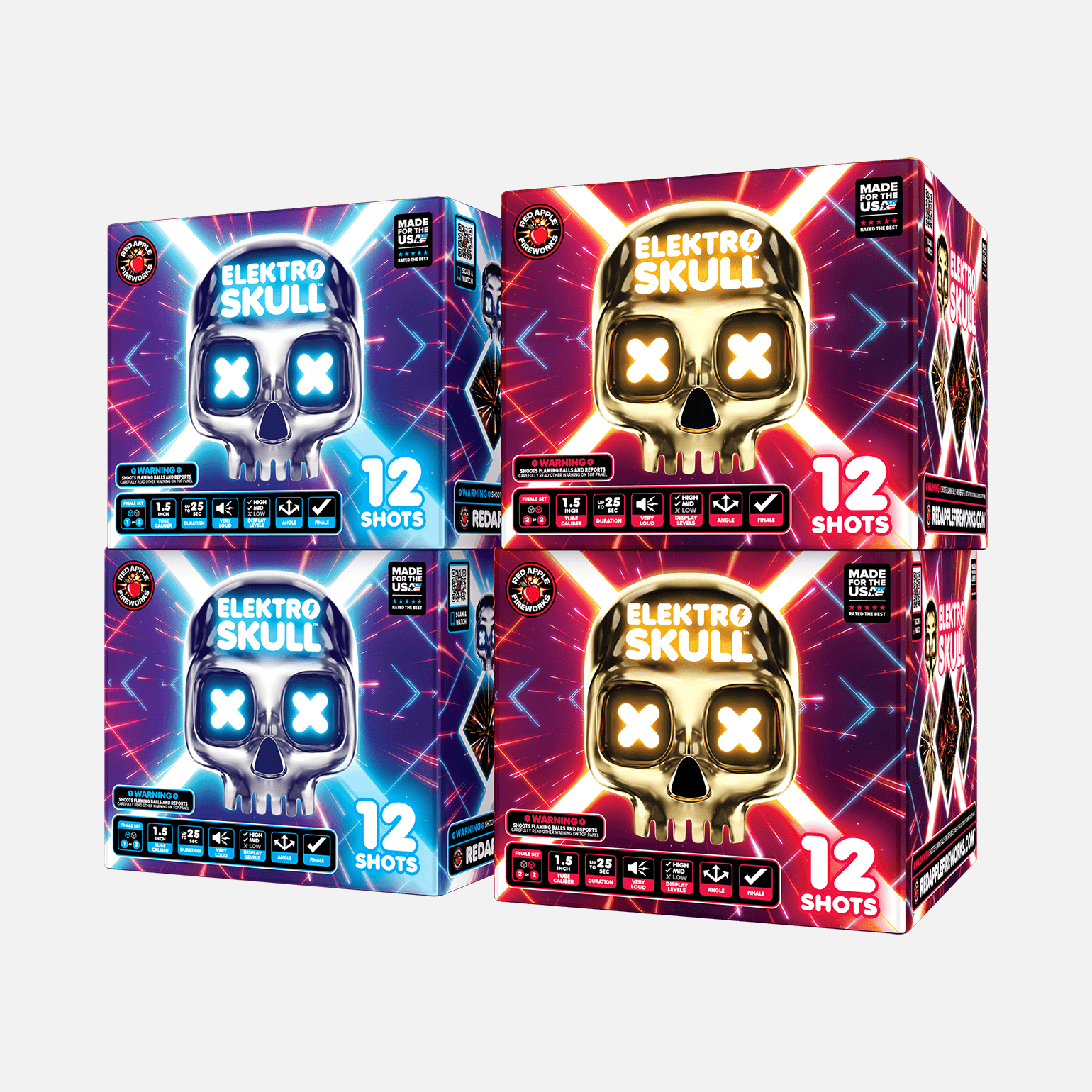 Electro Skull™ 24 Shot XL® Aerial Finale Set® XL® Finale Sets® (Up to 2000 Grams)