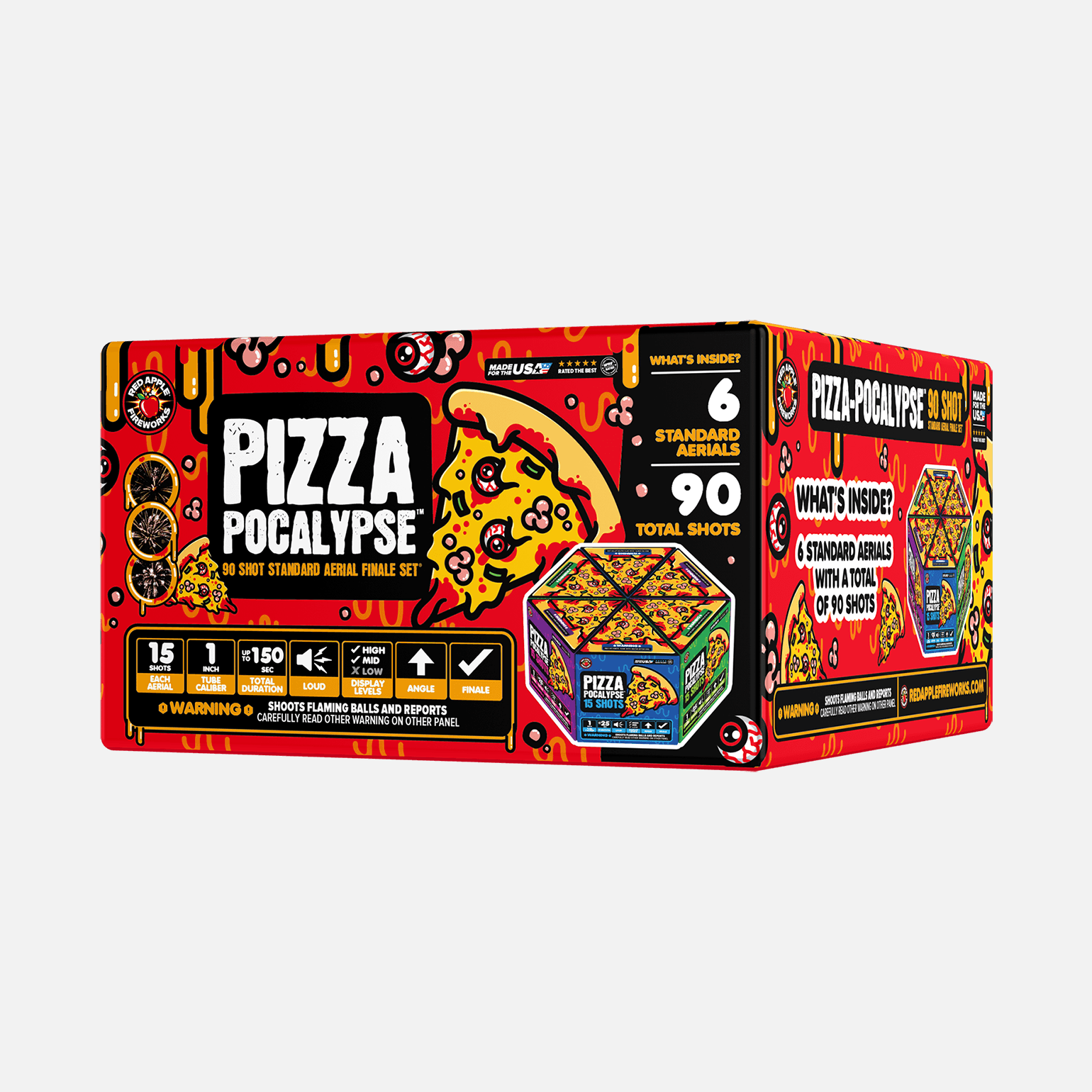 Pizza-Pocalypse™ 90 Shot Standard Aerial Finale Sets® Standard Finale Sets® (Up to 1200 Grams)