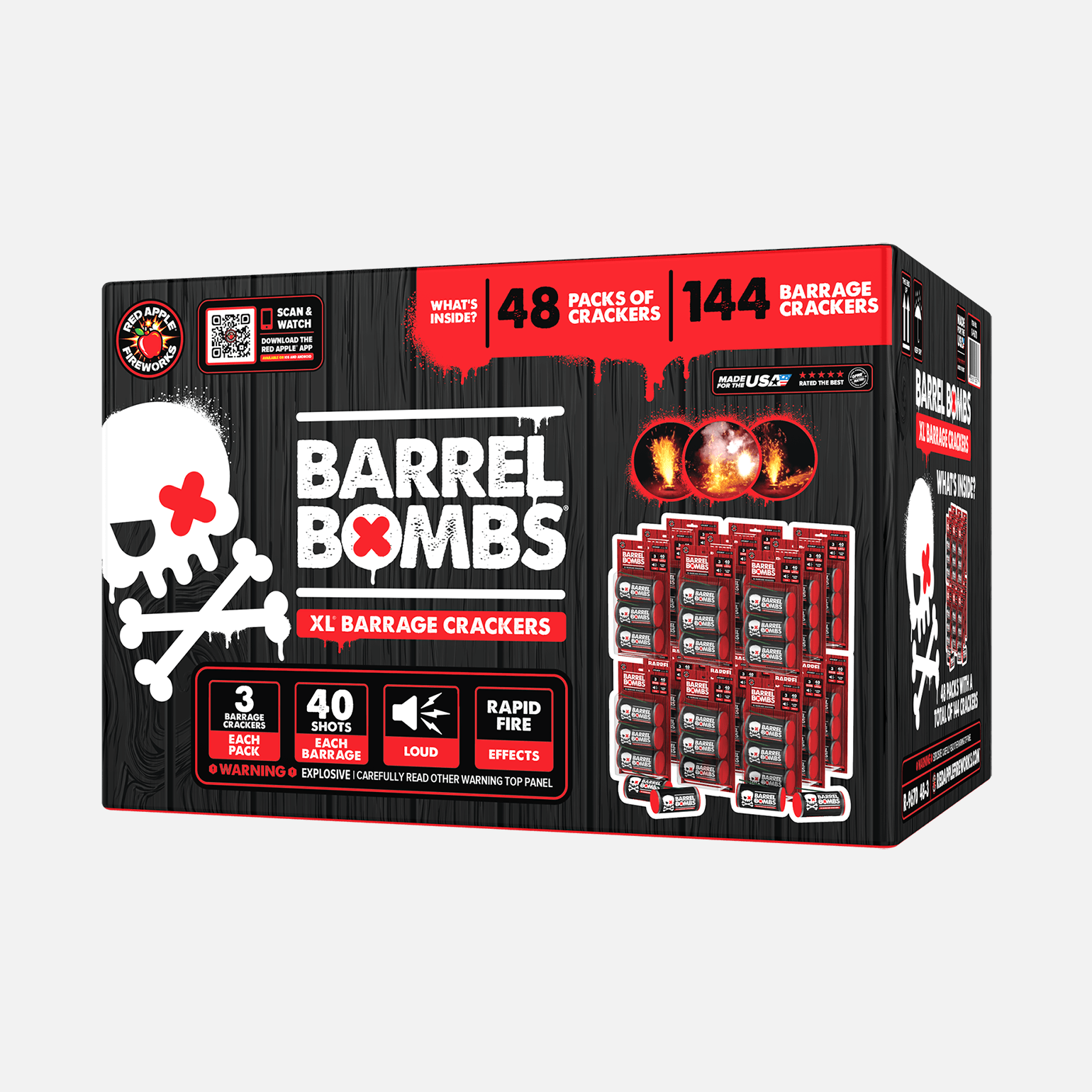 Barrel Bombs® 40 Shot XL® Barrage Crackers Barrage Firecrackers