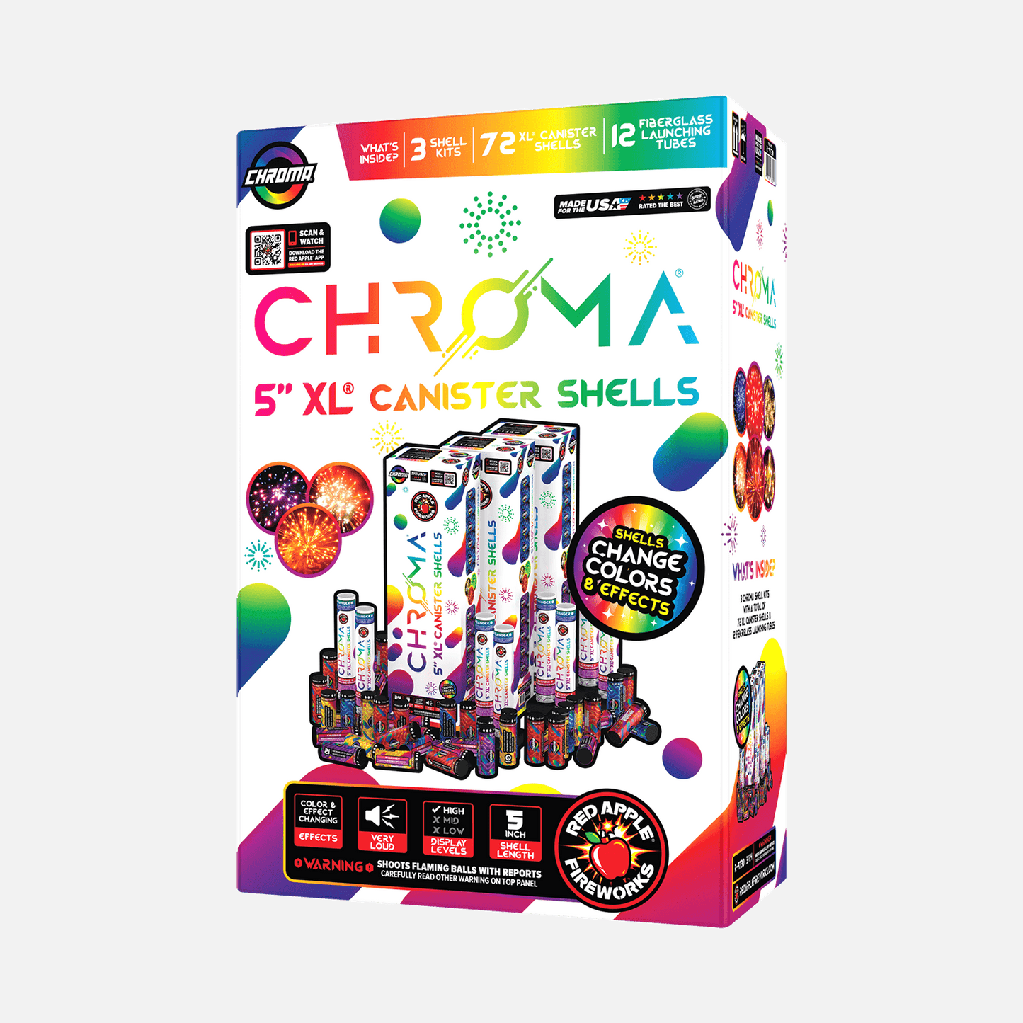 COLOR-CHANGING Chroma® 24 Shot 5 Inch XL® Canister Shells